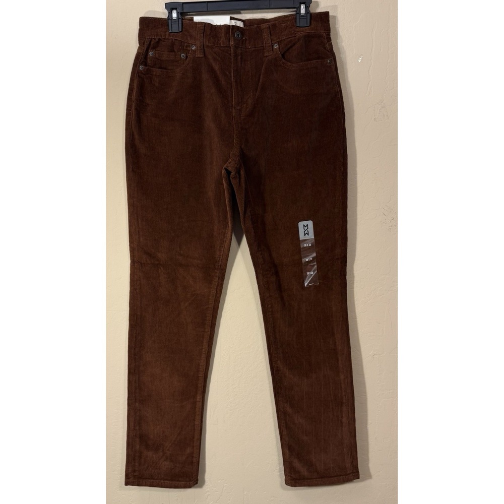 Mutual Weave Corduroy Pants Men 30x30 Relaxed Tapered Brown‎ Casual NEW